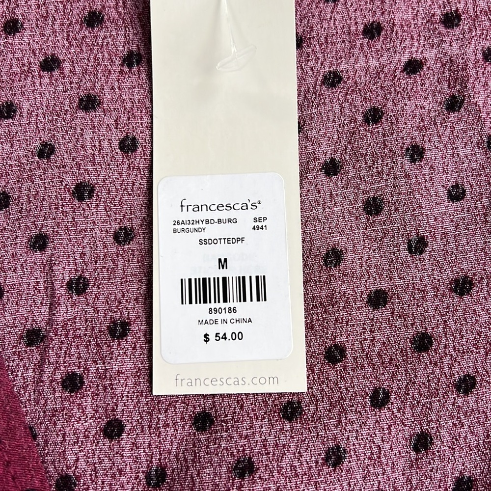 NWT burgundy wrap dress from Francesca’s - Picture 6 of 7